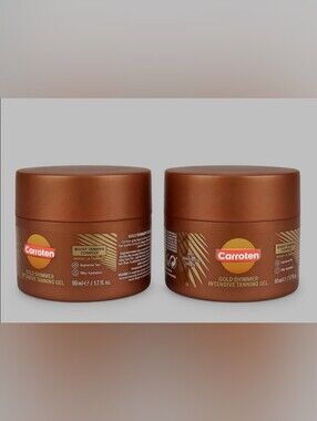 Carroten Gold Shimmer Intensive Tanning Gel 2 Pack 50ml 1.7oz New